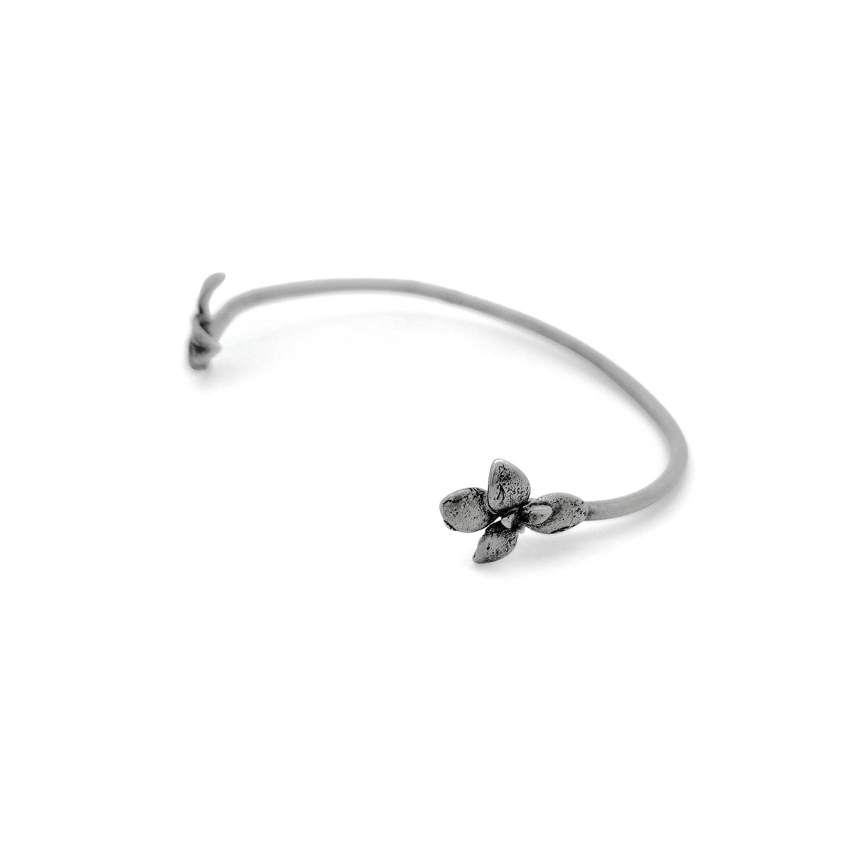 Sterling Silver Double Floral Cuff