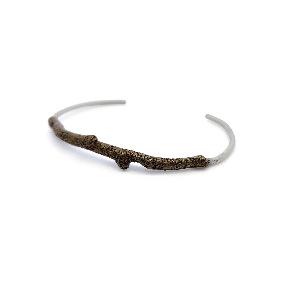 Sterling Silver & Bronze Twig Cuff Bracelet