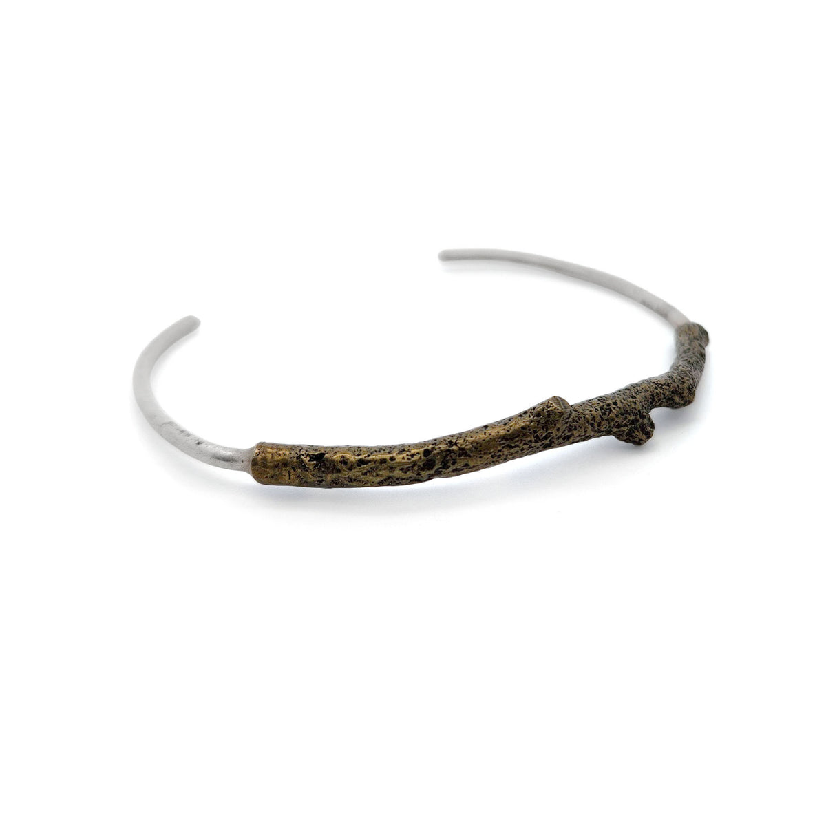 Sterling Silver & Bronze Twig Cuff Bracelet