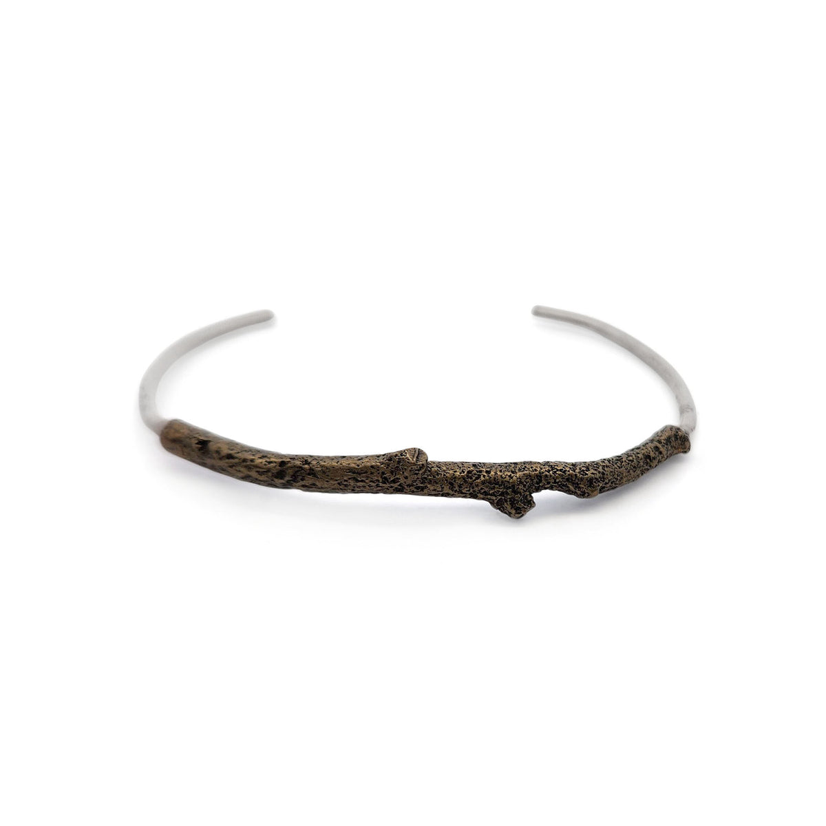 Sterling Silver & Bronze Twig Cuff Bracelet