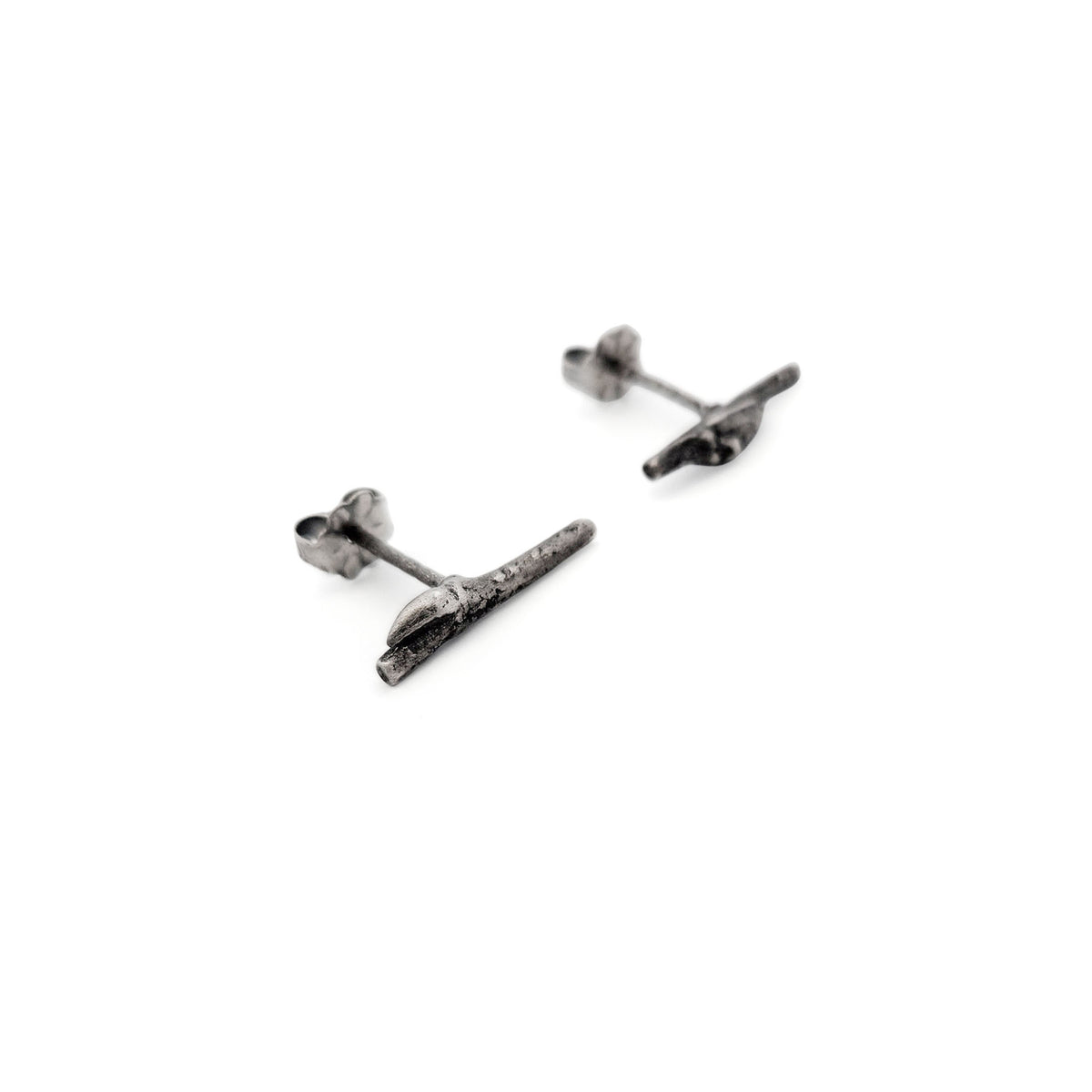 Sterling Silver Twig Stud Earrings