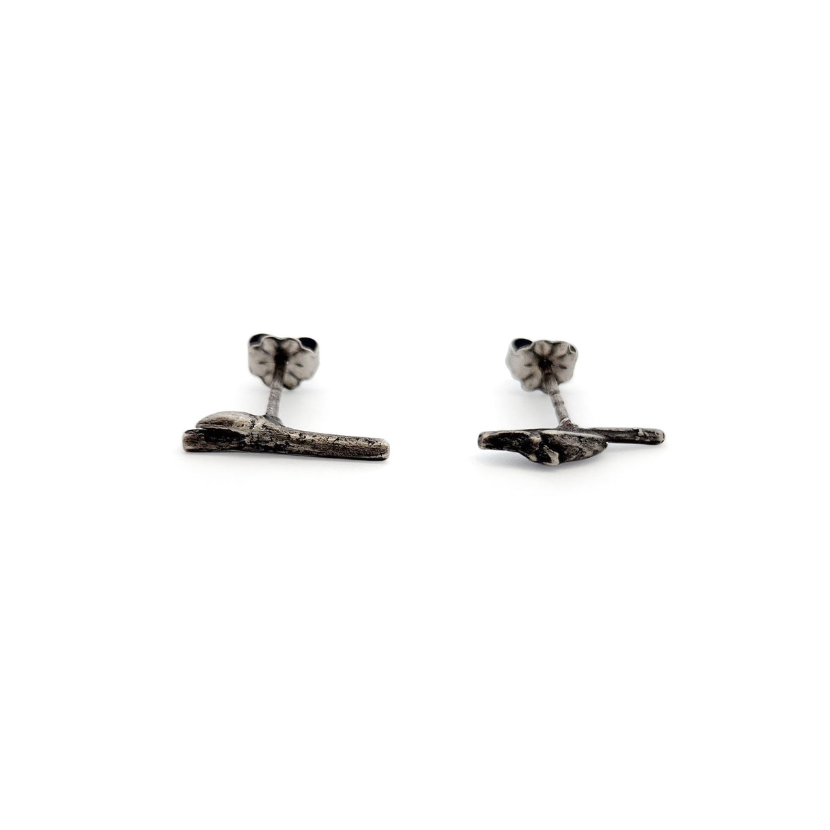 Sterling Silver Twig Stud Earrings