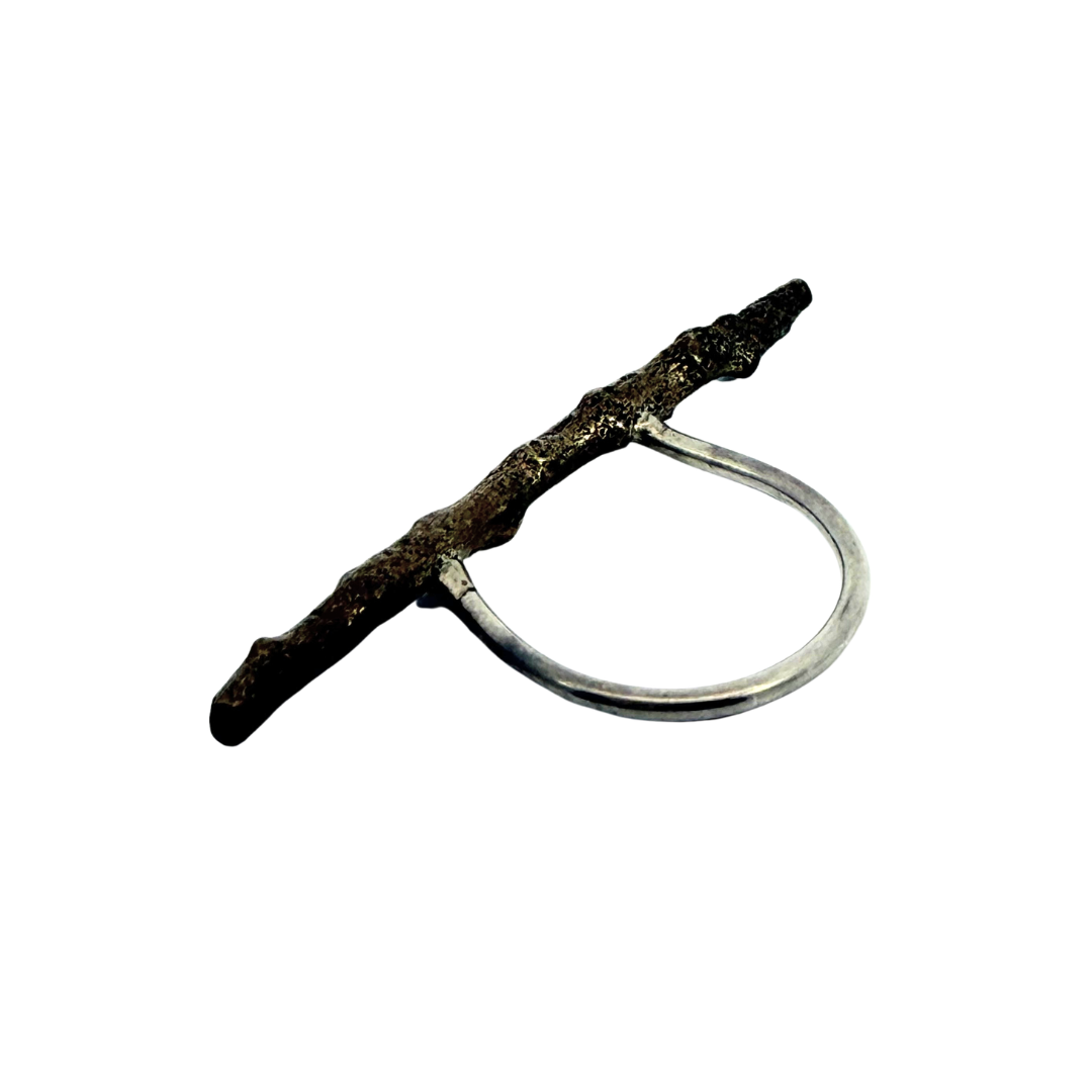 Brass Twig Bar Ring