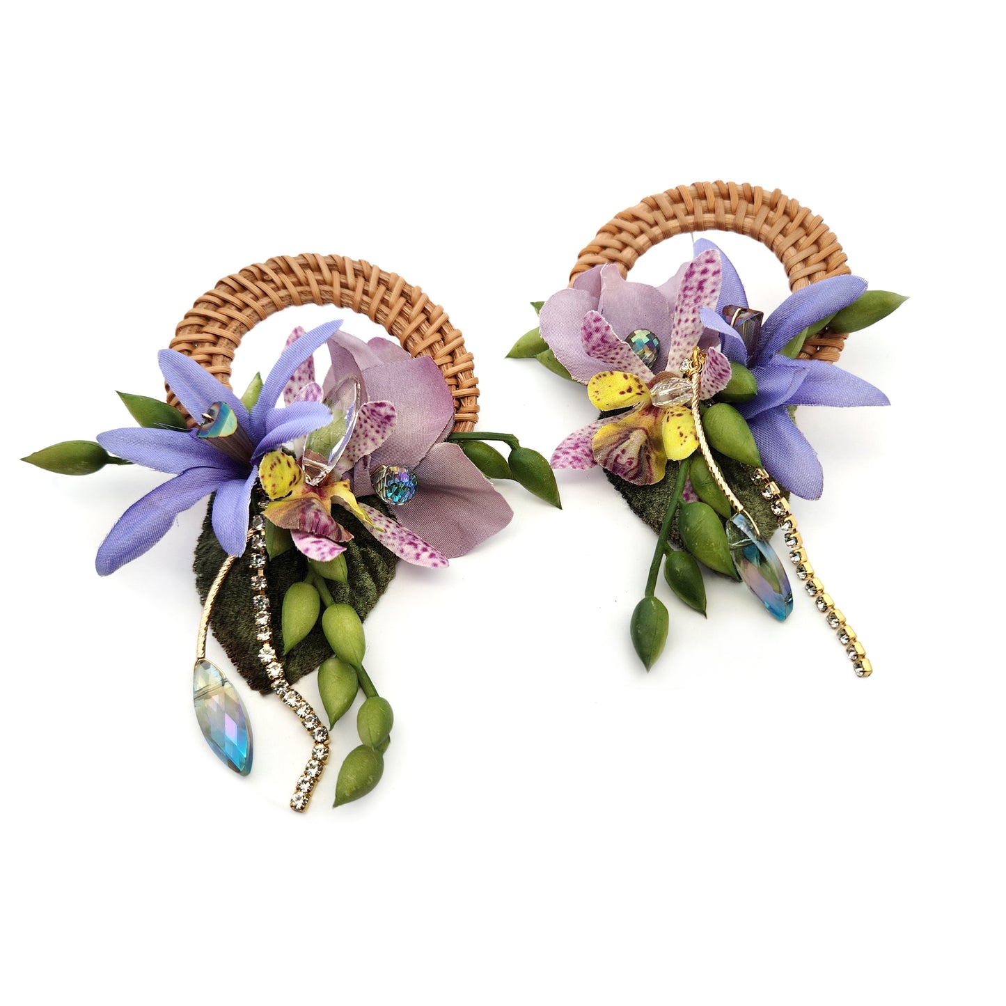 Purple Garden Party Flower Earrings