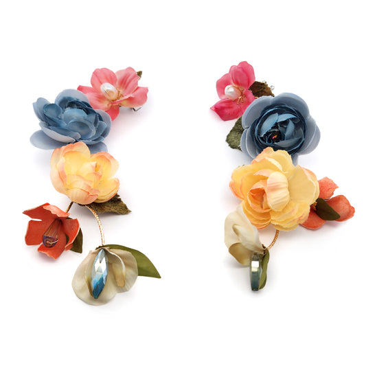 Cascading Pastel Garden Party Flower Earrings