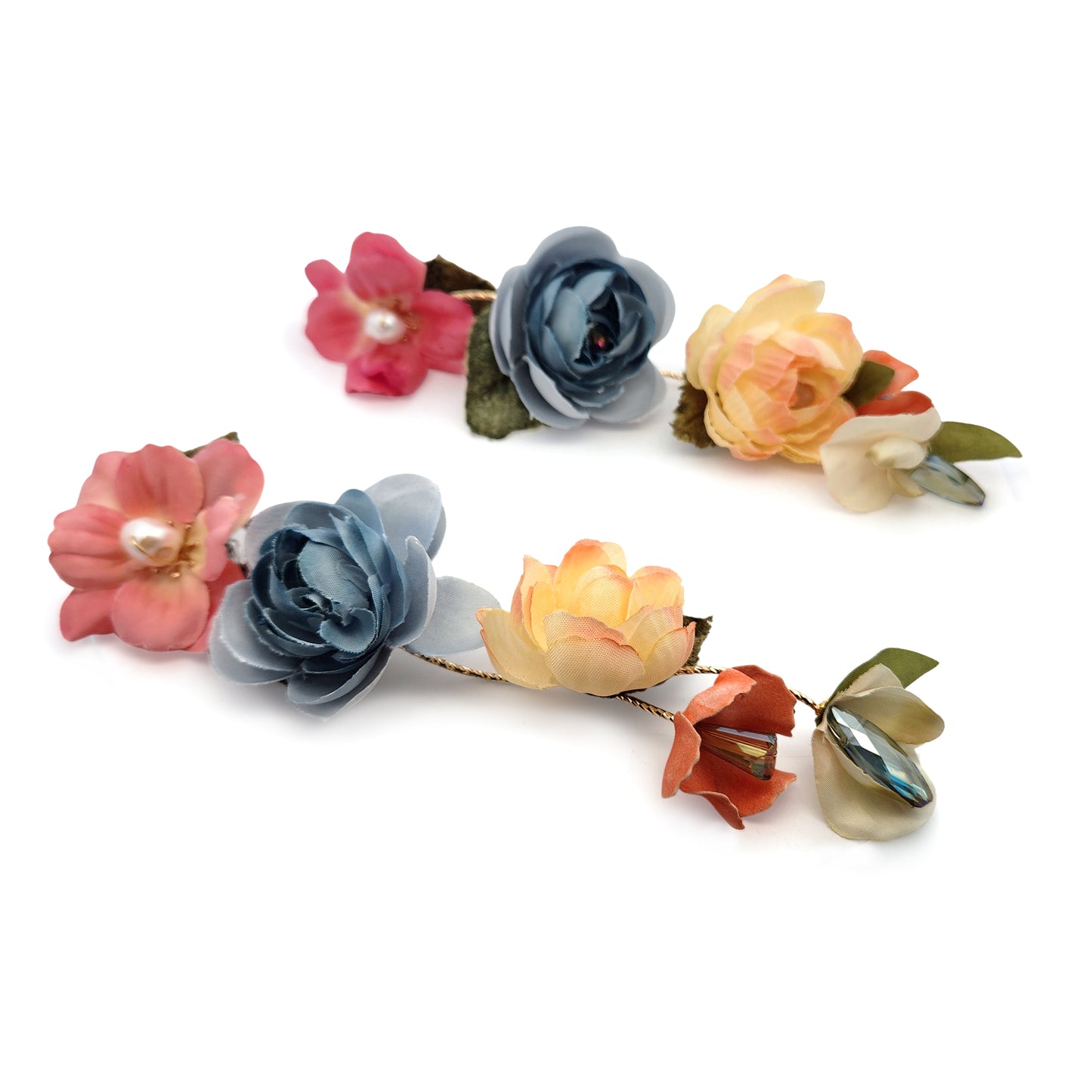 Cascading Pastel Garden Party Flower Earrings
