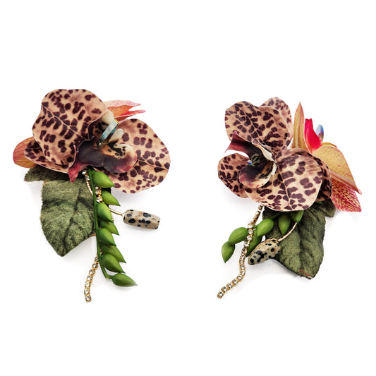 Patterned Garden Party Flower Earrings
