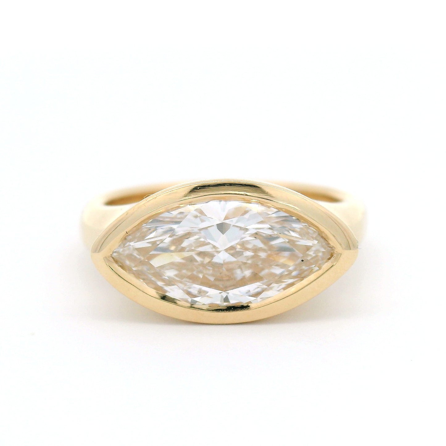 14k Yellow Bezel-Set Solitaire with 2.15ct Lab-Grown Marquise Diamond