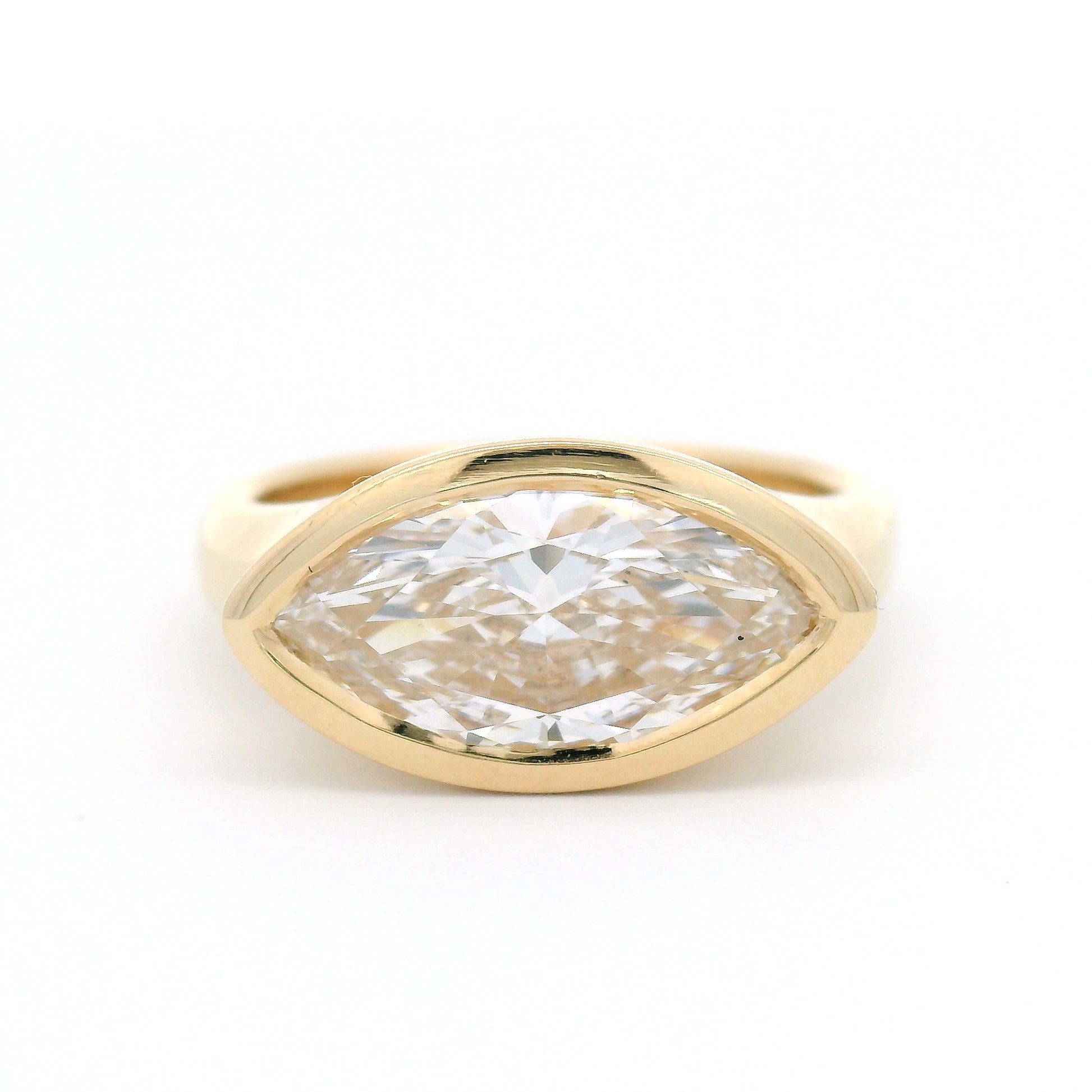 14k Yellow Bezel-Set Solitaire with 2.15ct Lab-Grown Marquise Diamond
