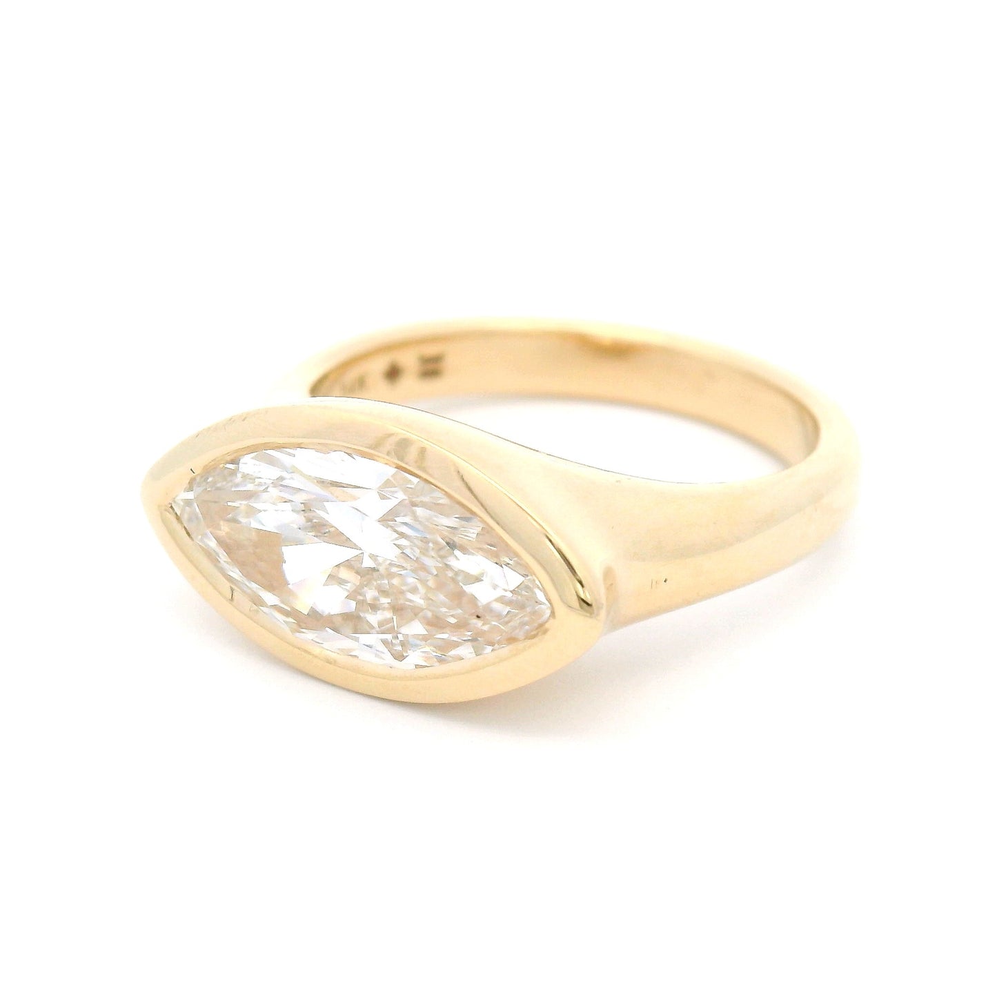 14k Yellow Bezel-Set Solitaire with 2.15ct Lab-Grown Marquise Diamond