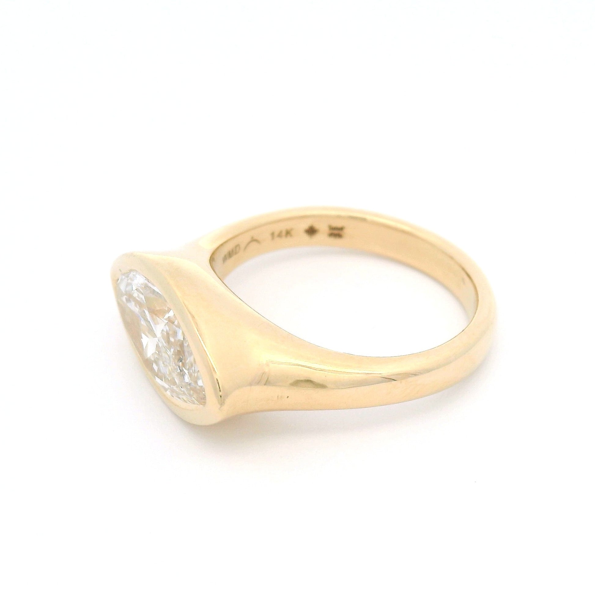 14k Yellow Bezel-Set Solitaire with 2.15ct Lab-Grown Marquise Diamond