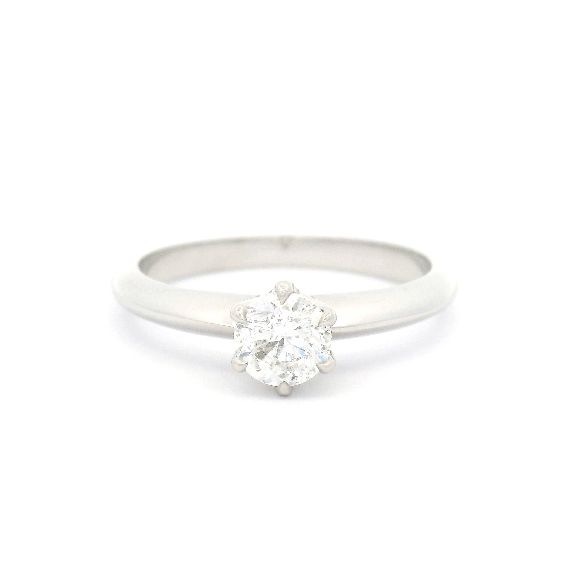 Classic 14k White Six Claw Solitaire with 0.53ct Diamond