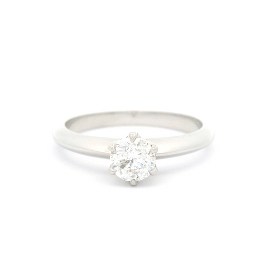 Classic 14k White Six Claw Solitaire with 0.53ct Diamond
