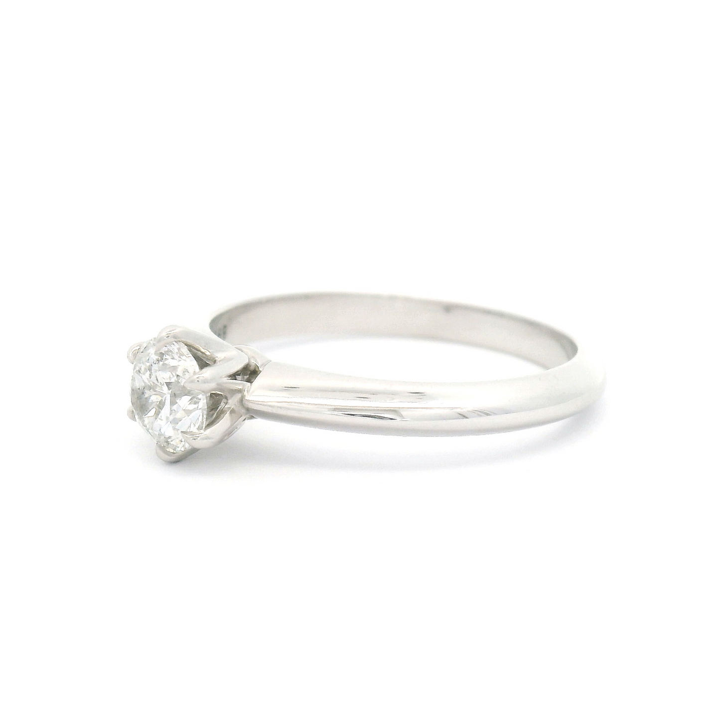 Classic 14k White Six Claw Solitaire with 0.53ct Diamond