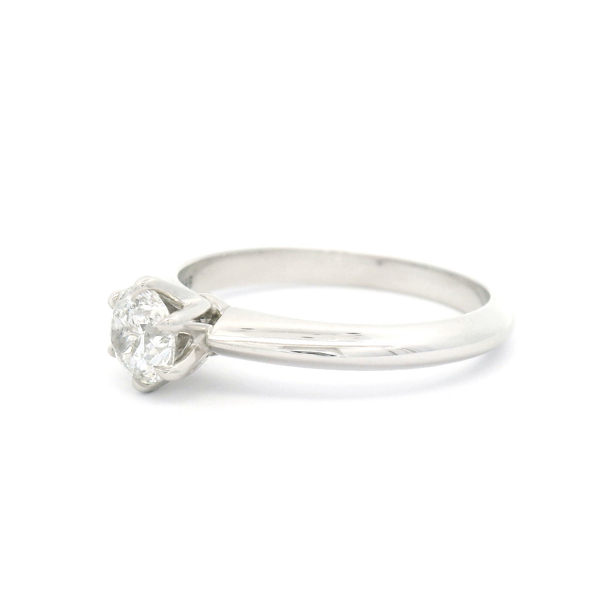 Classic 14k White Six Claw Solitaire with 0.53ct Diamond