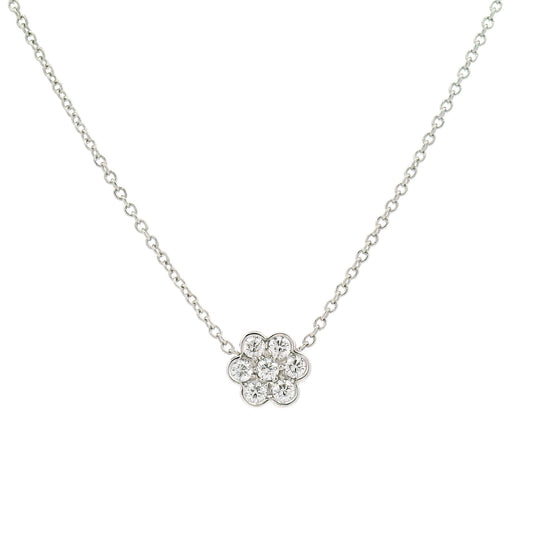 Platinum Flower Necklace with 0.21cts Natural Diamonds