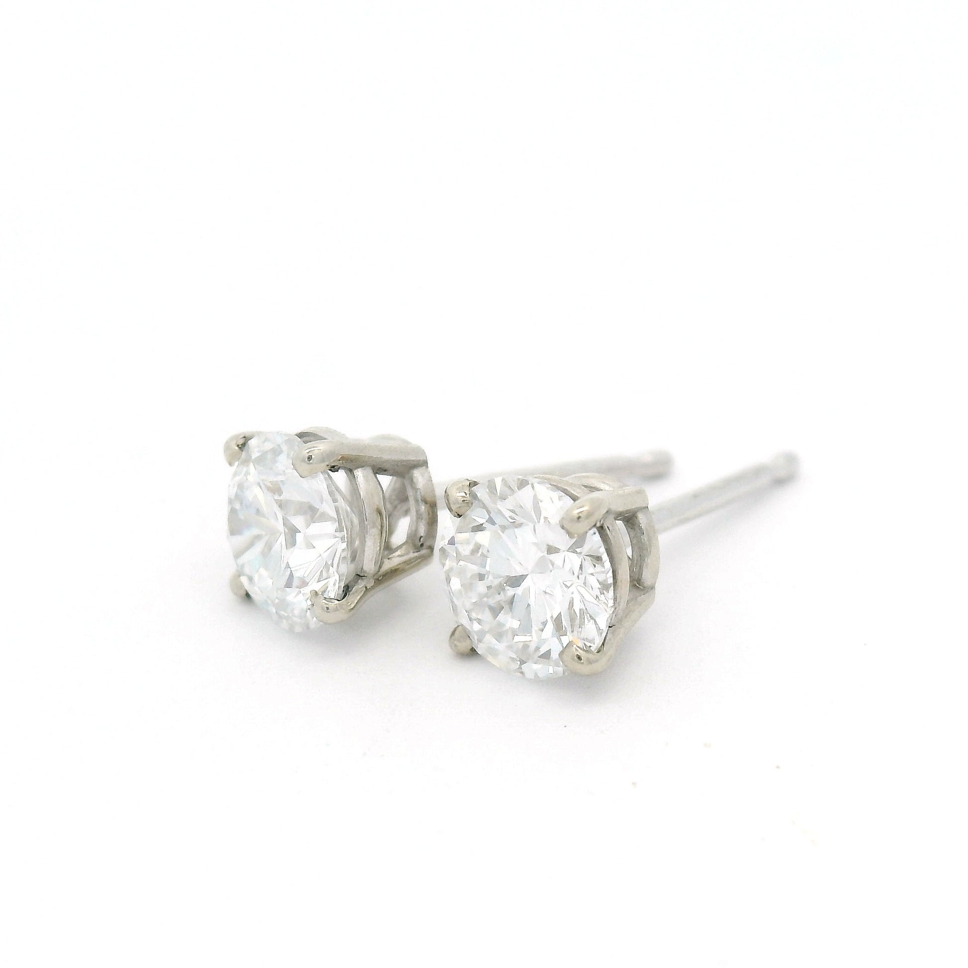 14k White Classic Studs with 1ct Total Lab-Grown Diamonds