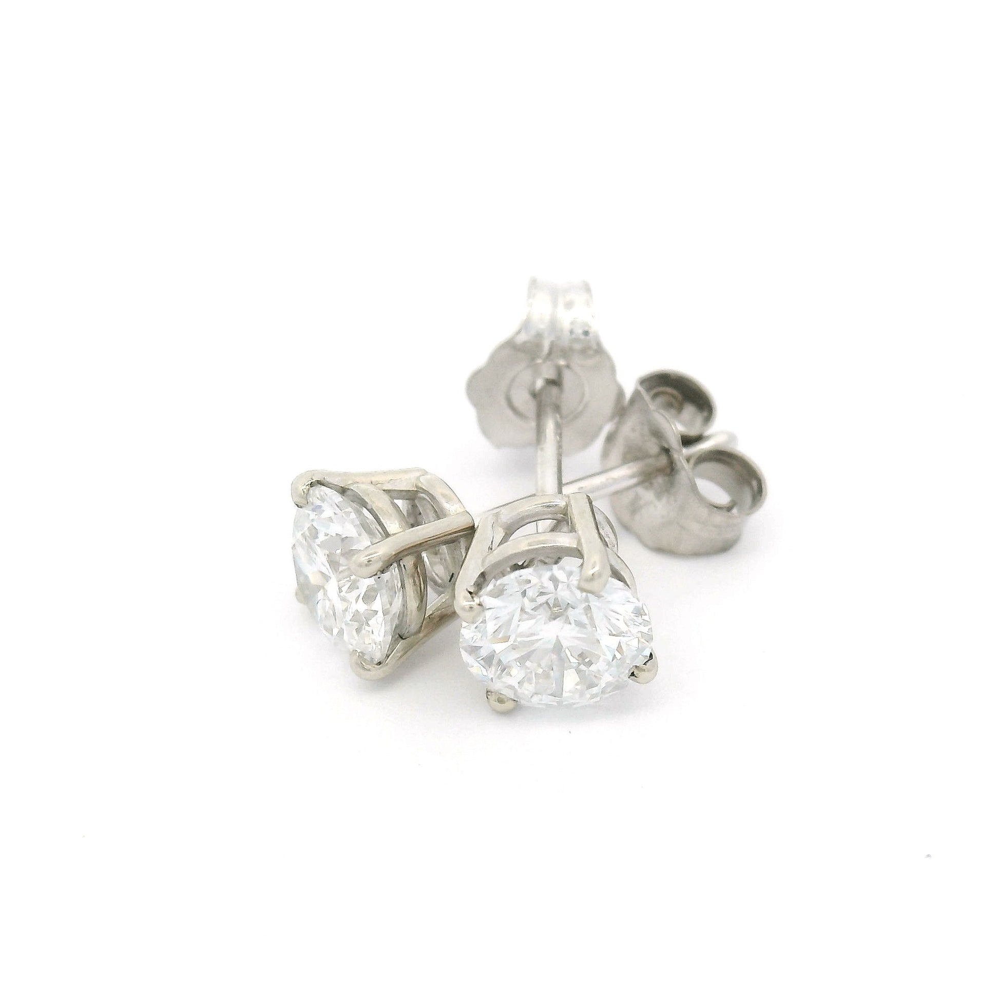 14k White Classic Studs with 1ct Total Lab-Grown Diamonds