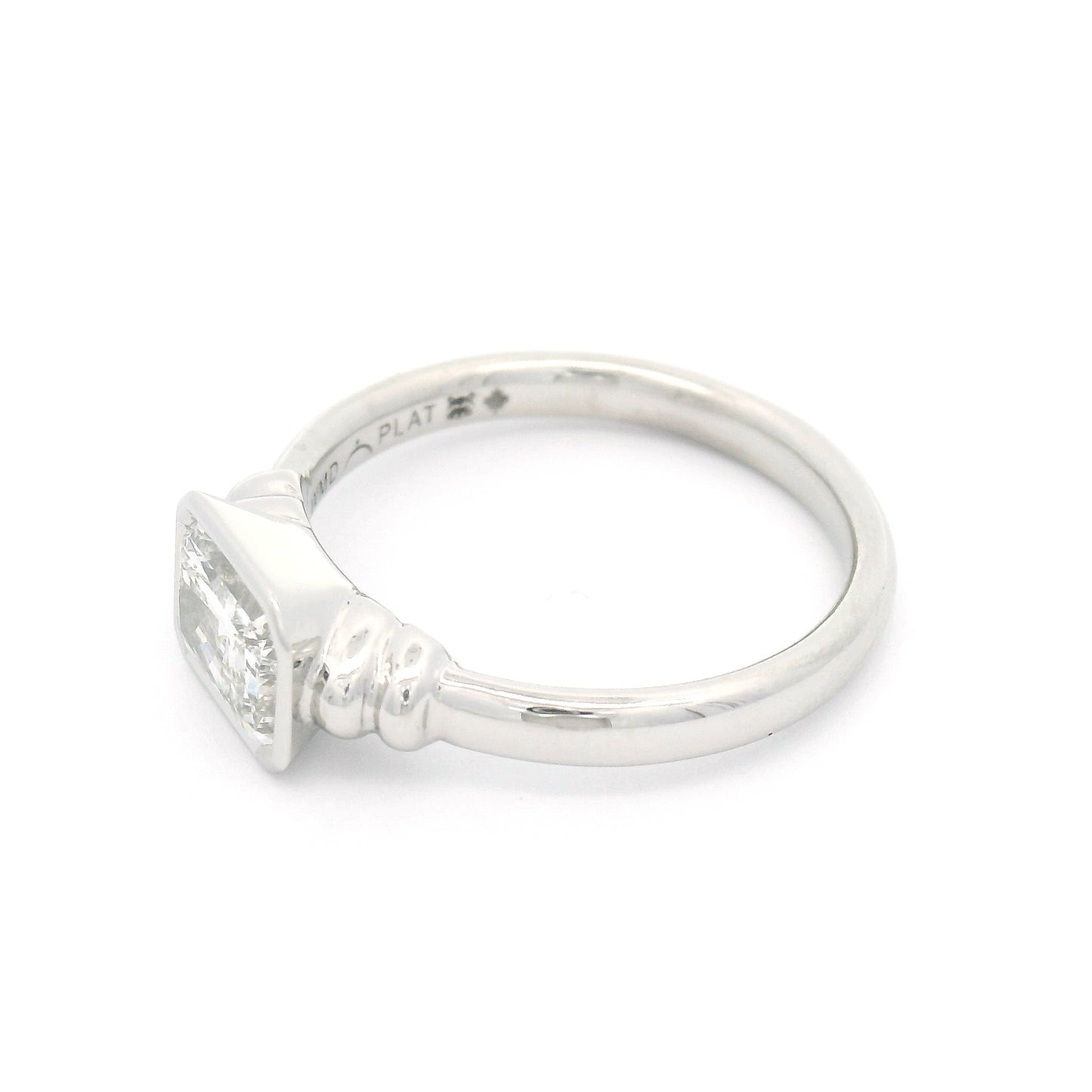 Platinum Bezel-Set Solitaire with 1ct Natural Radiant-Cut Diamond