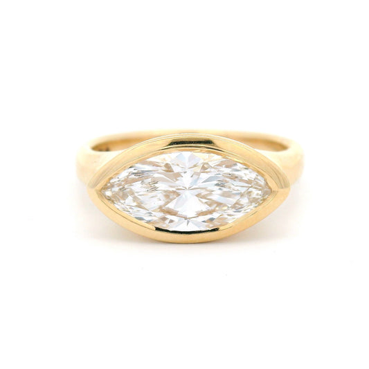 14k Yellow Bezel-Set Solitaire with 2.02ct Lab-Grown Marquise Diamond