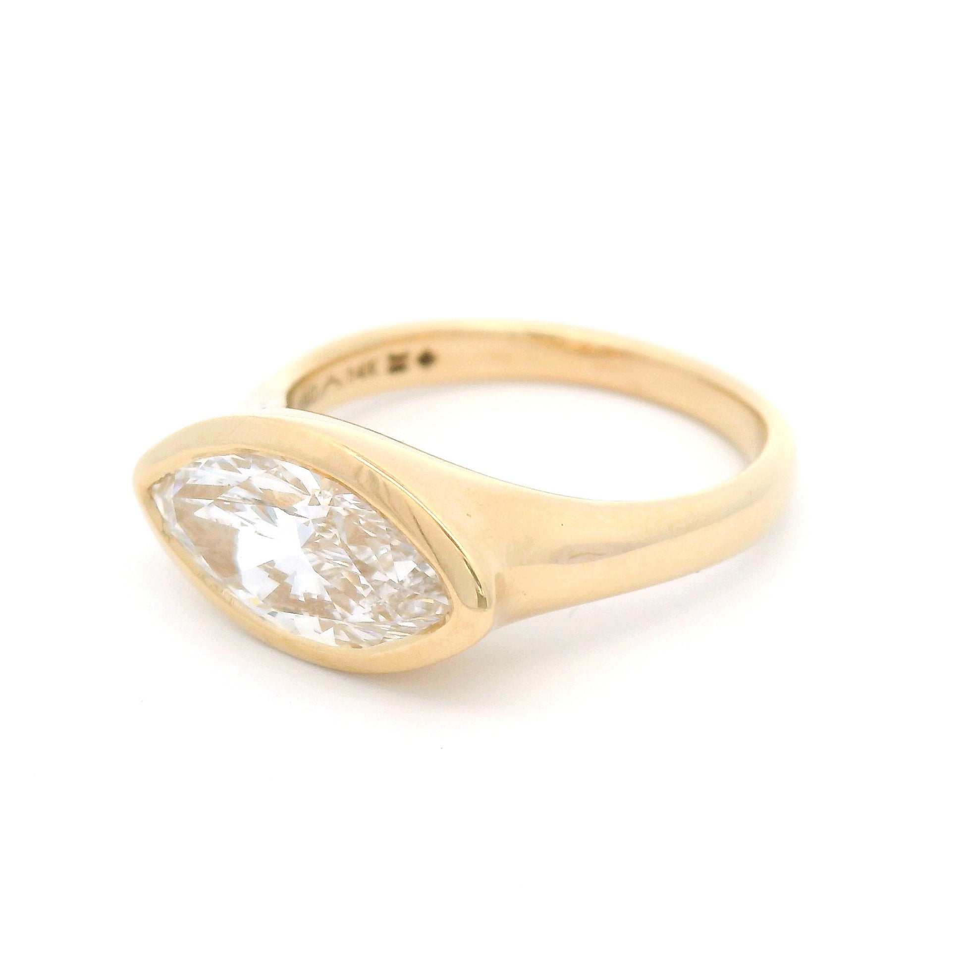 14k Yellow Bezel-Set Solitaire with 2.02ct Lab-Grown Marquise Diamond