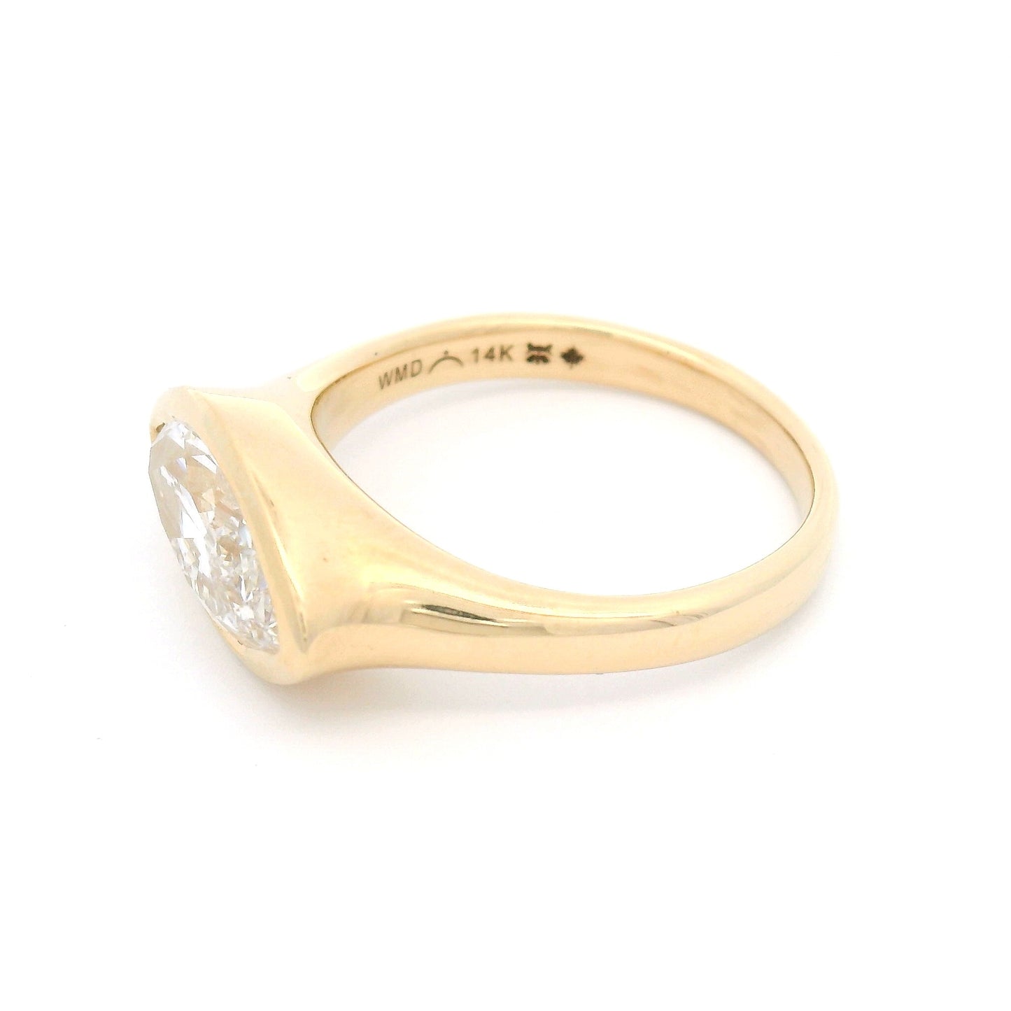 14k Yellow Bezel-Set Solitaire with 2.02ct Lab-Grown Marquise Diamond