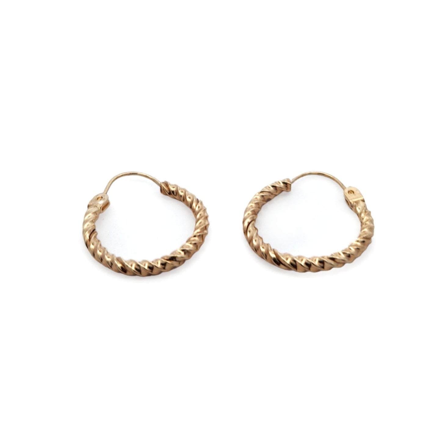 10k Yellow Twisted Hoops