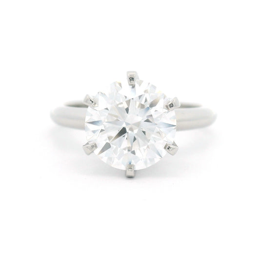 Platinum Six-Claw Solitaire with 3.03ct Lab-Grown Round Brilliant Cut Diamond