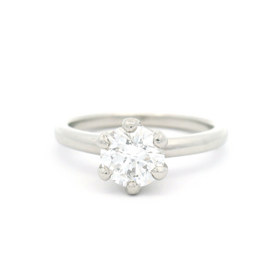 Platinum Solitaire Engagement Ring with 1.0ct Lab-Grown Round Brilliant Cut Diamond