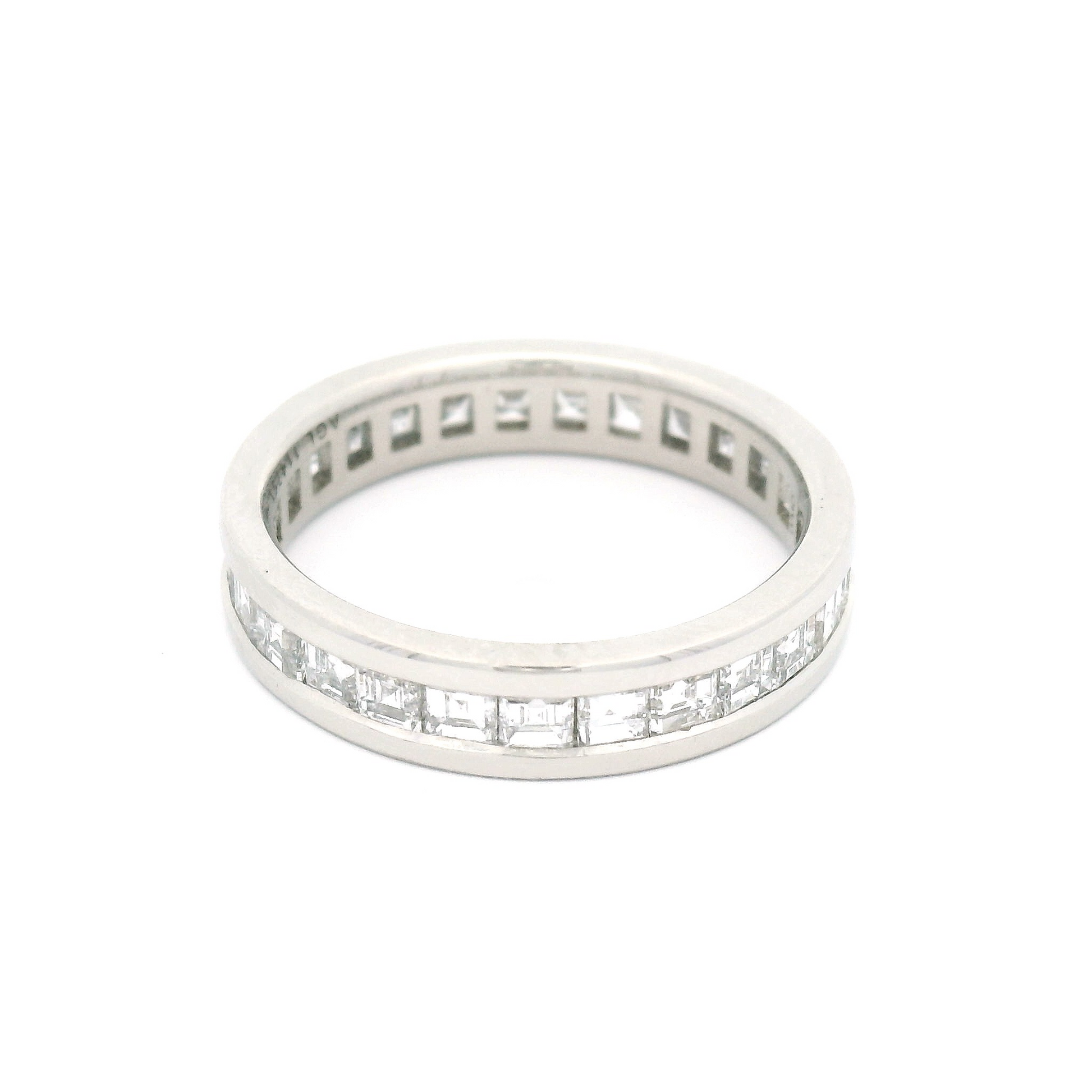 Platinum Channel-Set Eternity Band with 1.35cts Lab-Grown Square Diamonds