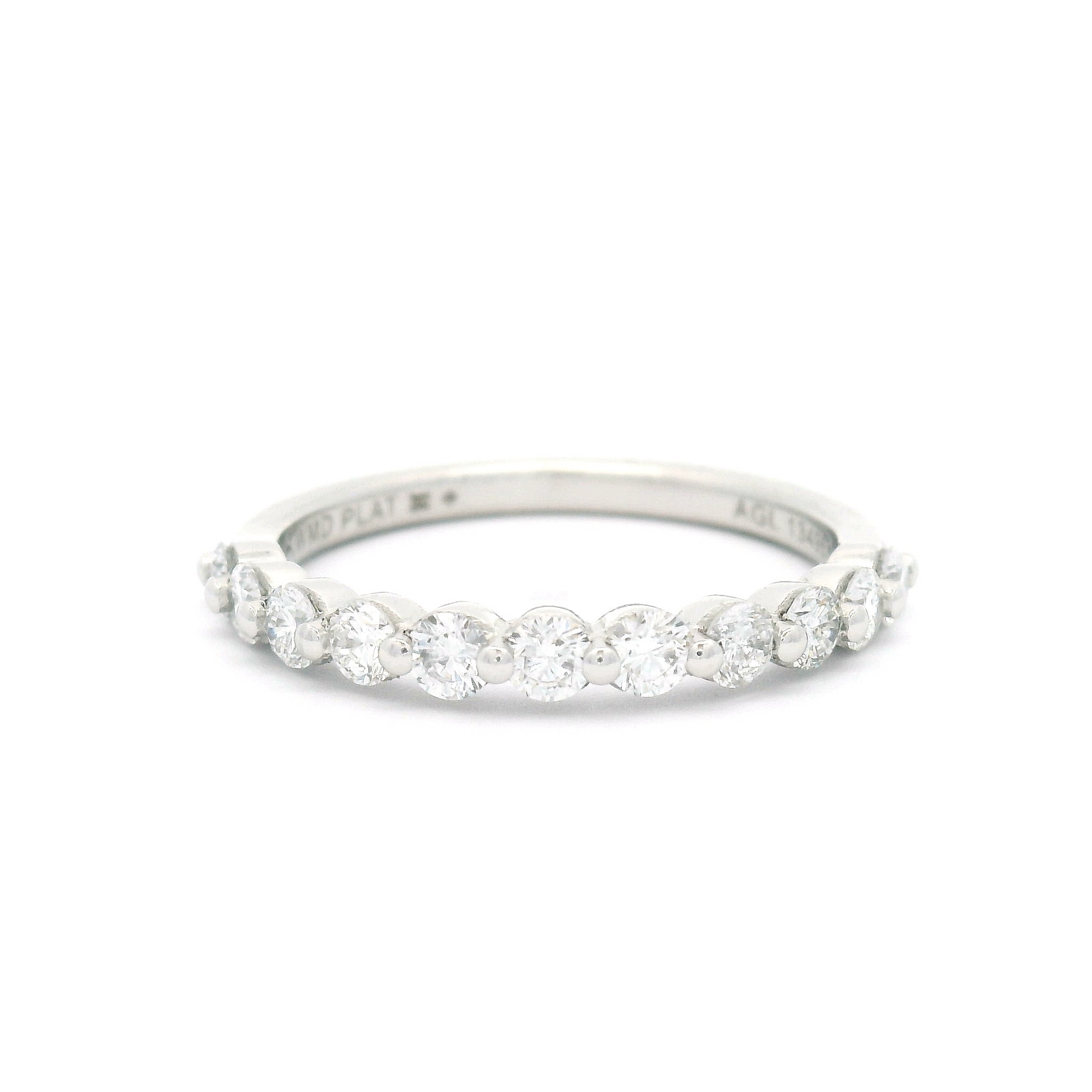 Platinum Shared-Claw Half Eternity Band with 0.59cts Lab-Grown Diamonds