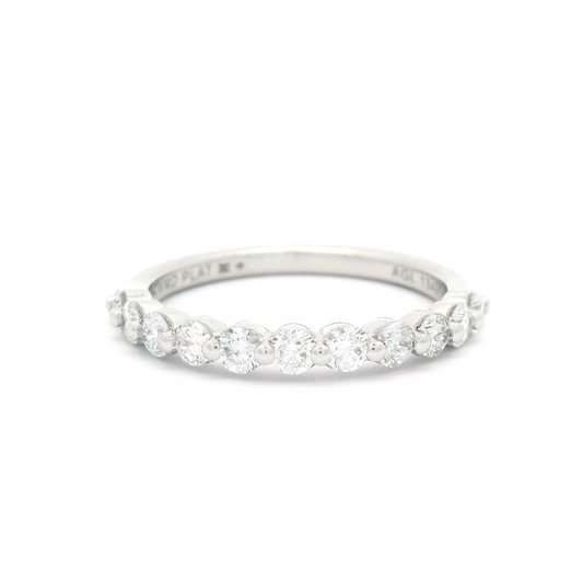Platinum Shared-Claw Half Eternity Band with 0.59cts Lab-Grown Diamonds