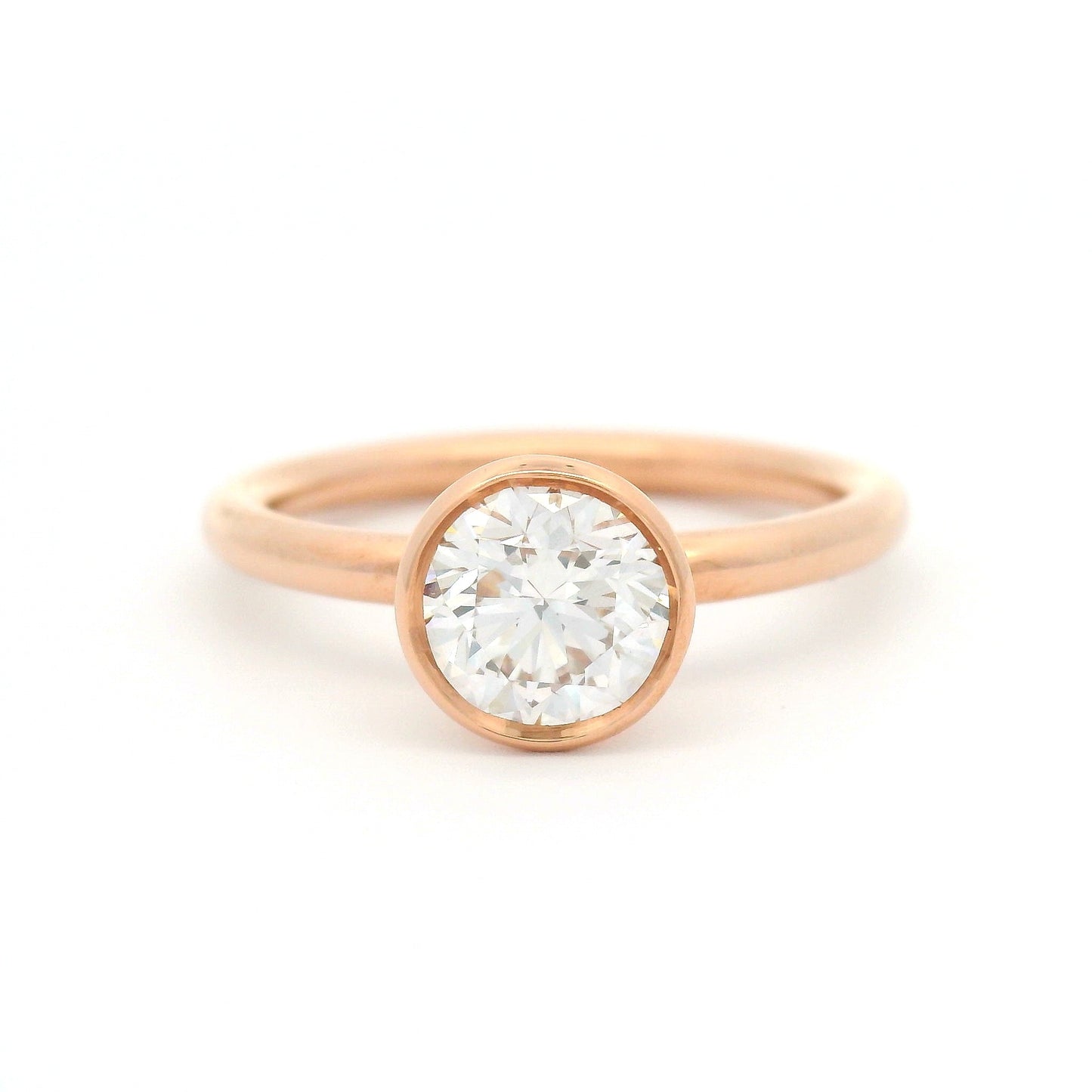 14k Rose Bezel-Set Solitaire with 1.05ct Lab-Grown Diamond