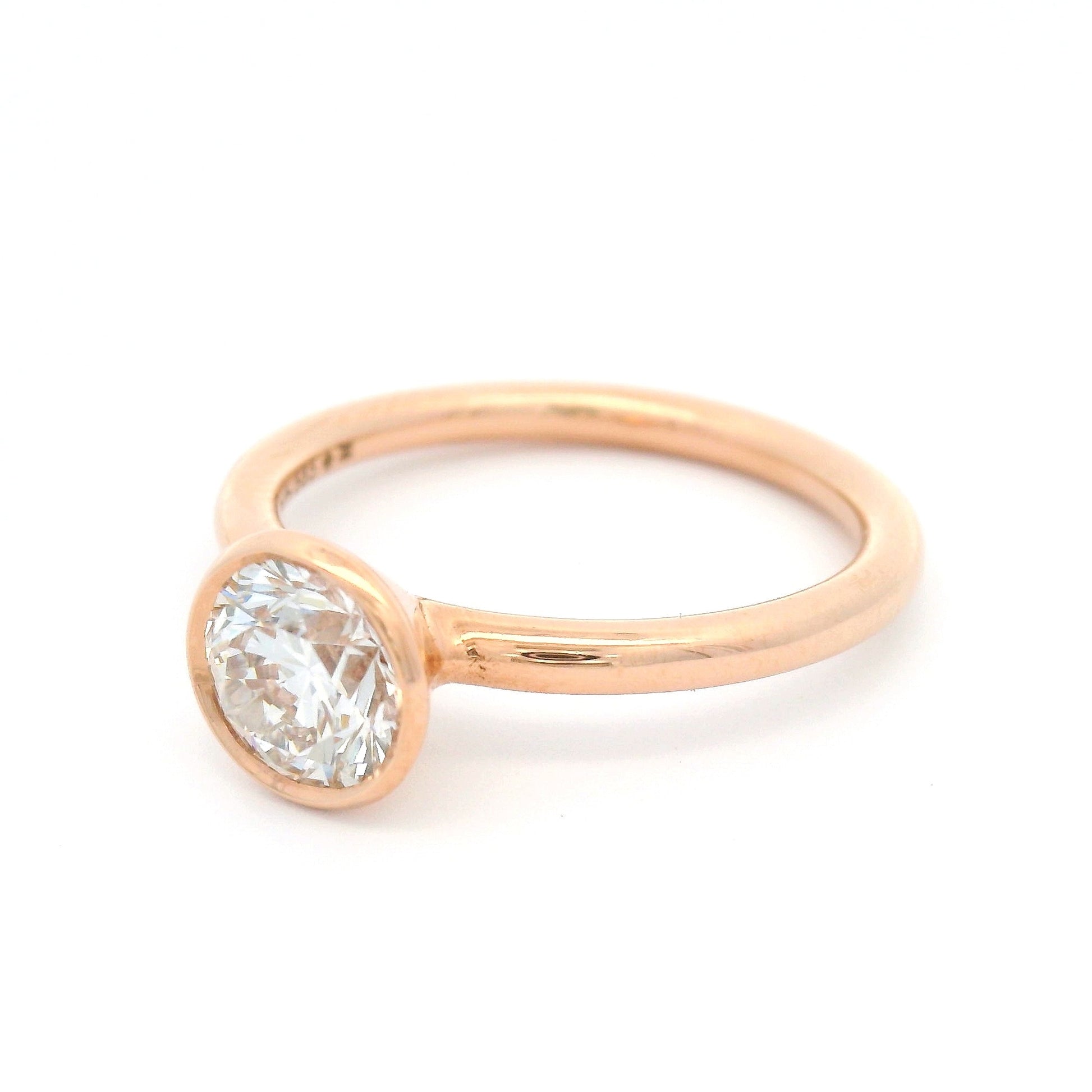 14k Rose Bezel-Set Solitaire with 1.05ct Lab-Grown Diamond