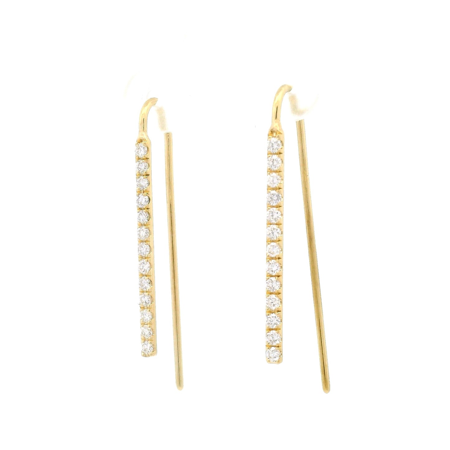 18k Yellow Drop Earrings with 0.46cts Natural Diamonds