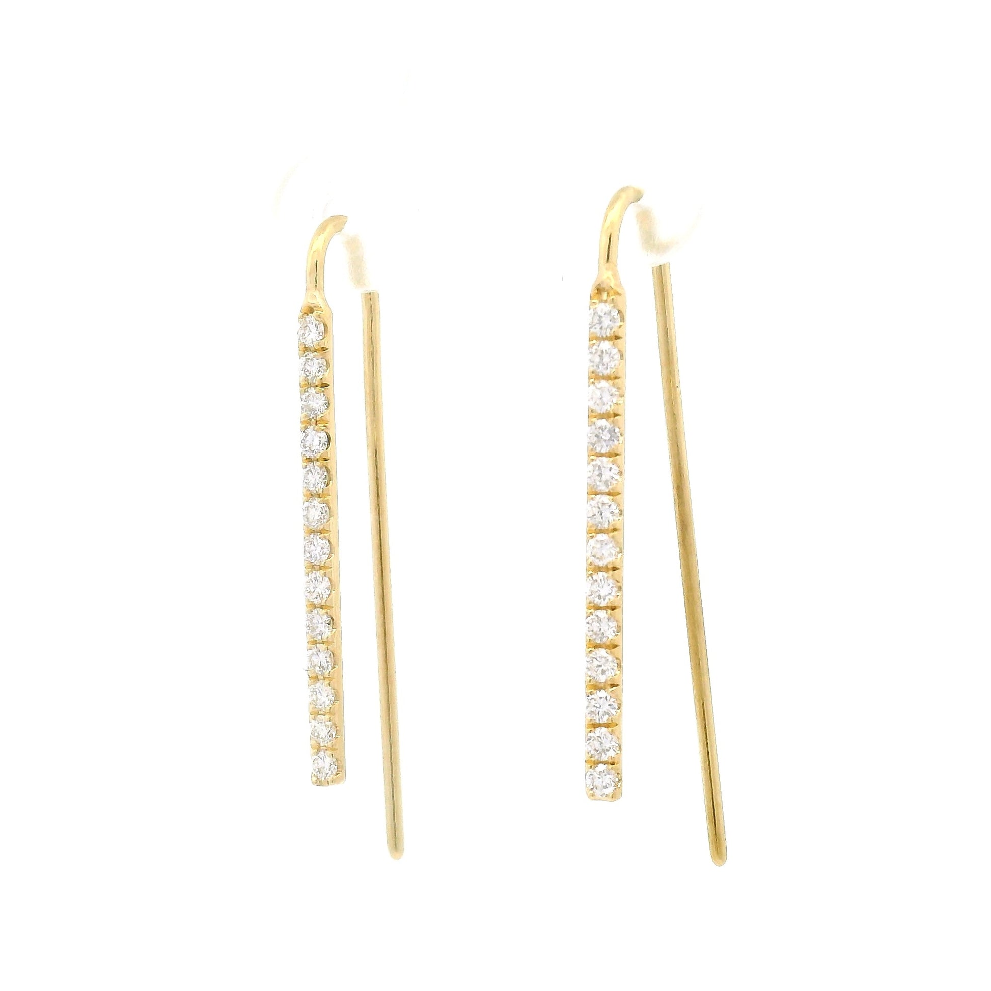 18k Yellow Drop Earrings with 0.46cts Natural Diamonds