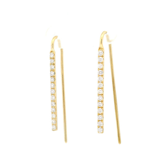 18k Yellow Drop Earrings with 0.46cts Natural Diamonds
