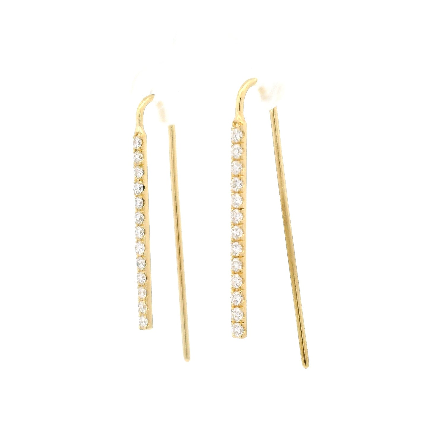 18k Yellow Drop Earrings with 0.46cts Natural Diamonds