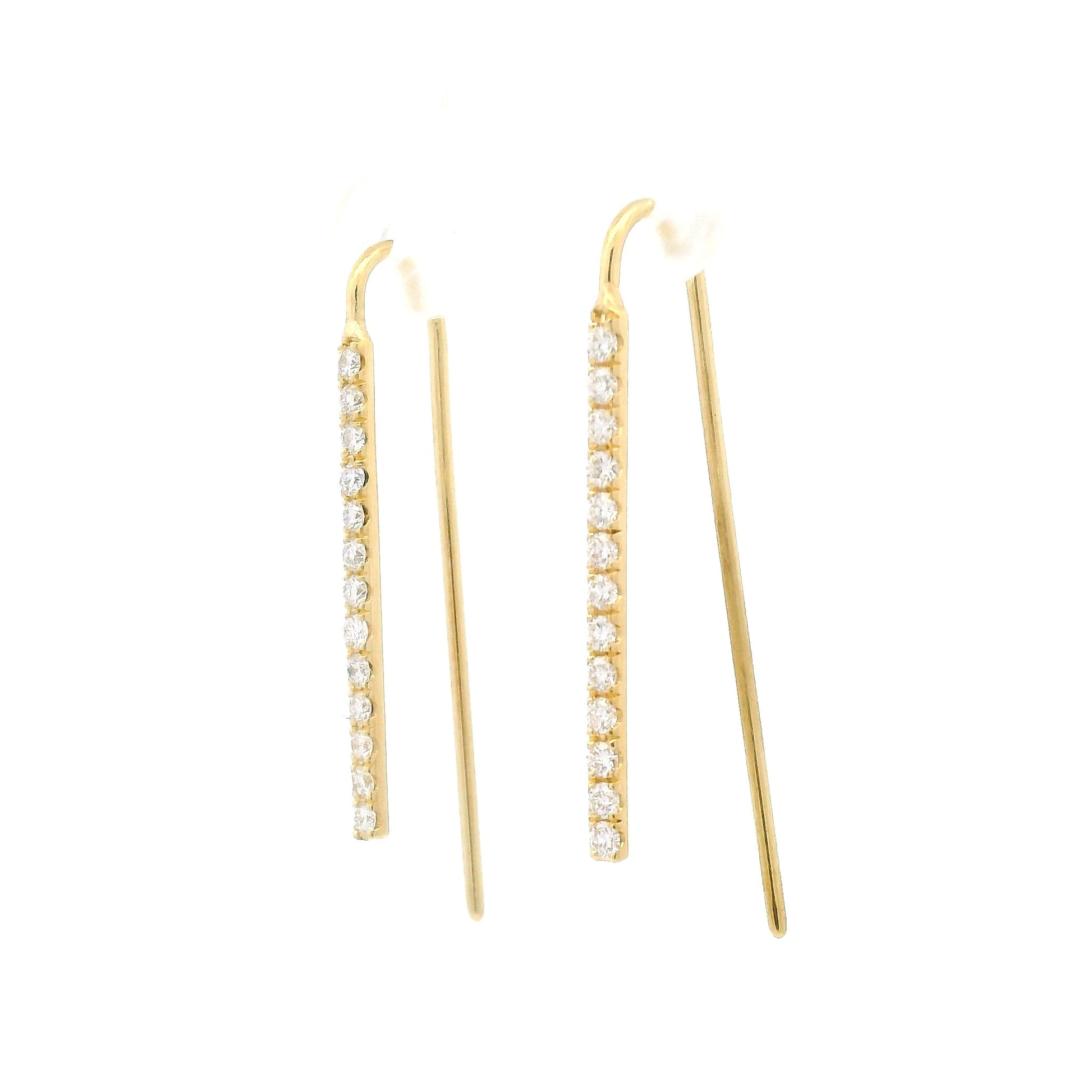 18k Yellow Drop Earrings with 0.46cts Natural Diamonds