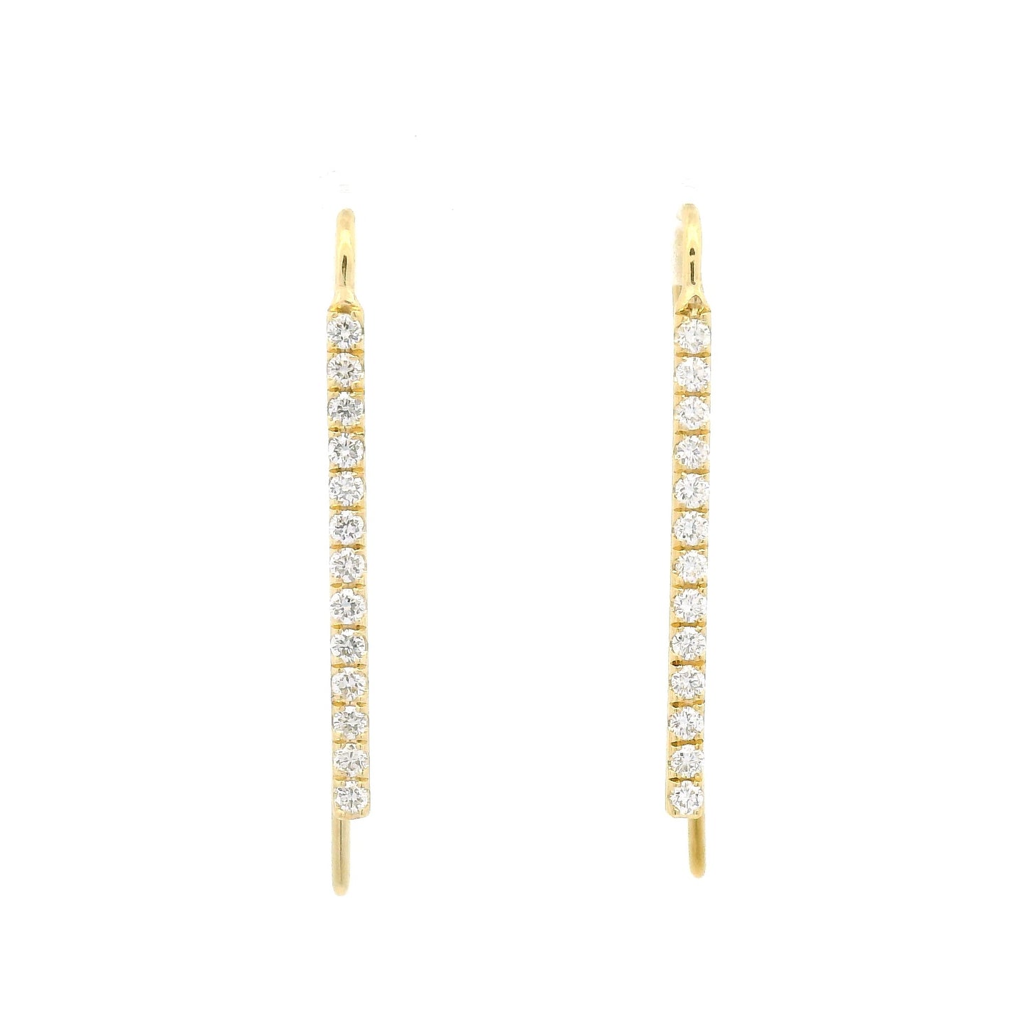 18k Yellow Drop Earrings with 0.46cts Natural Diamonds