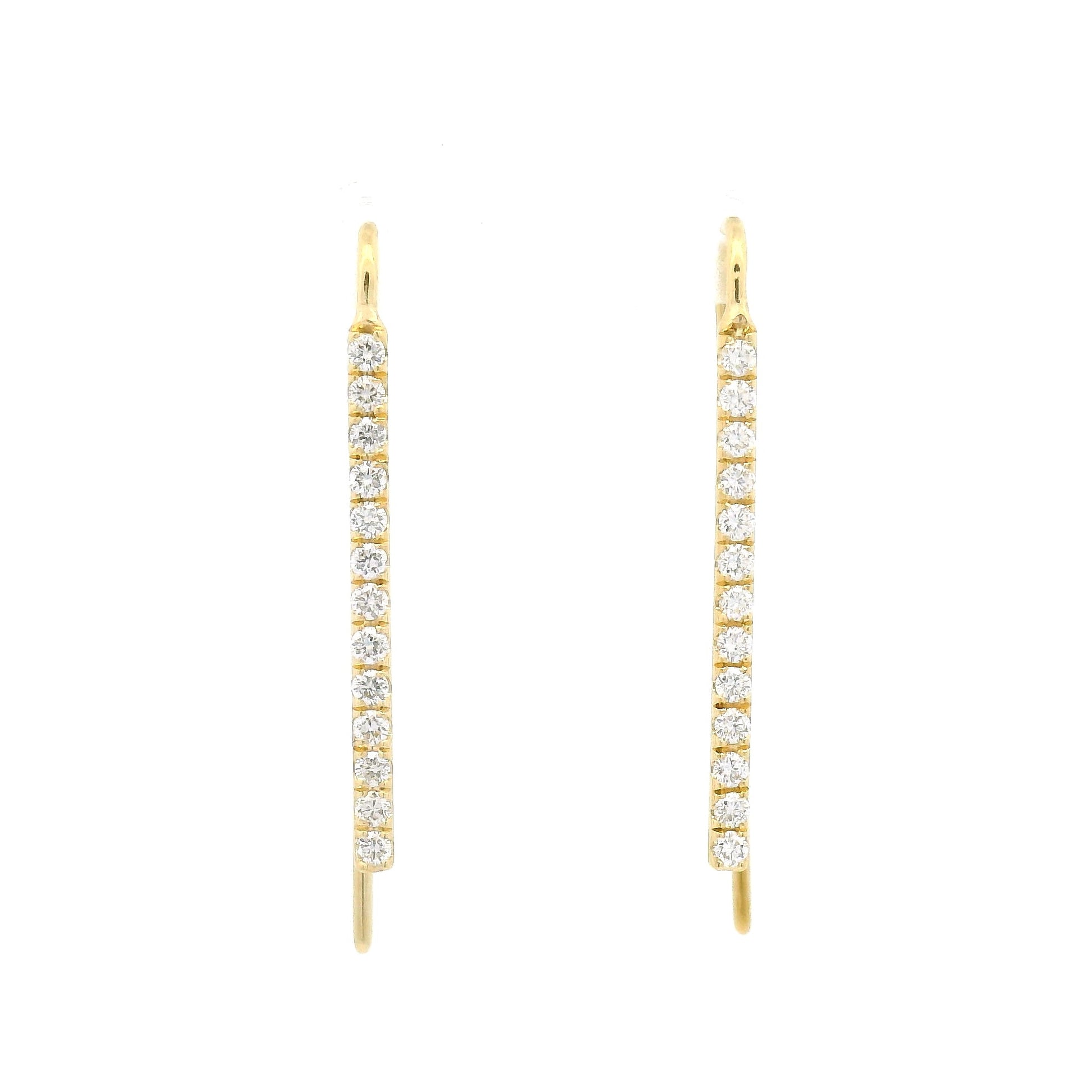 18k Yellow Drop Earrings with 0.46cts Natural Diamonds