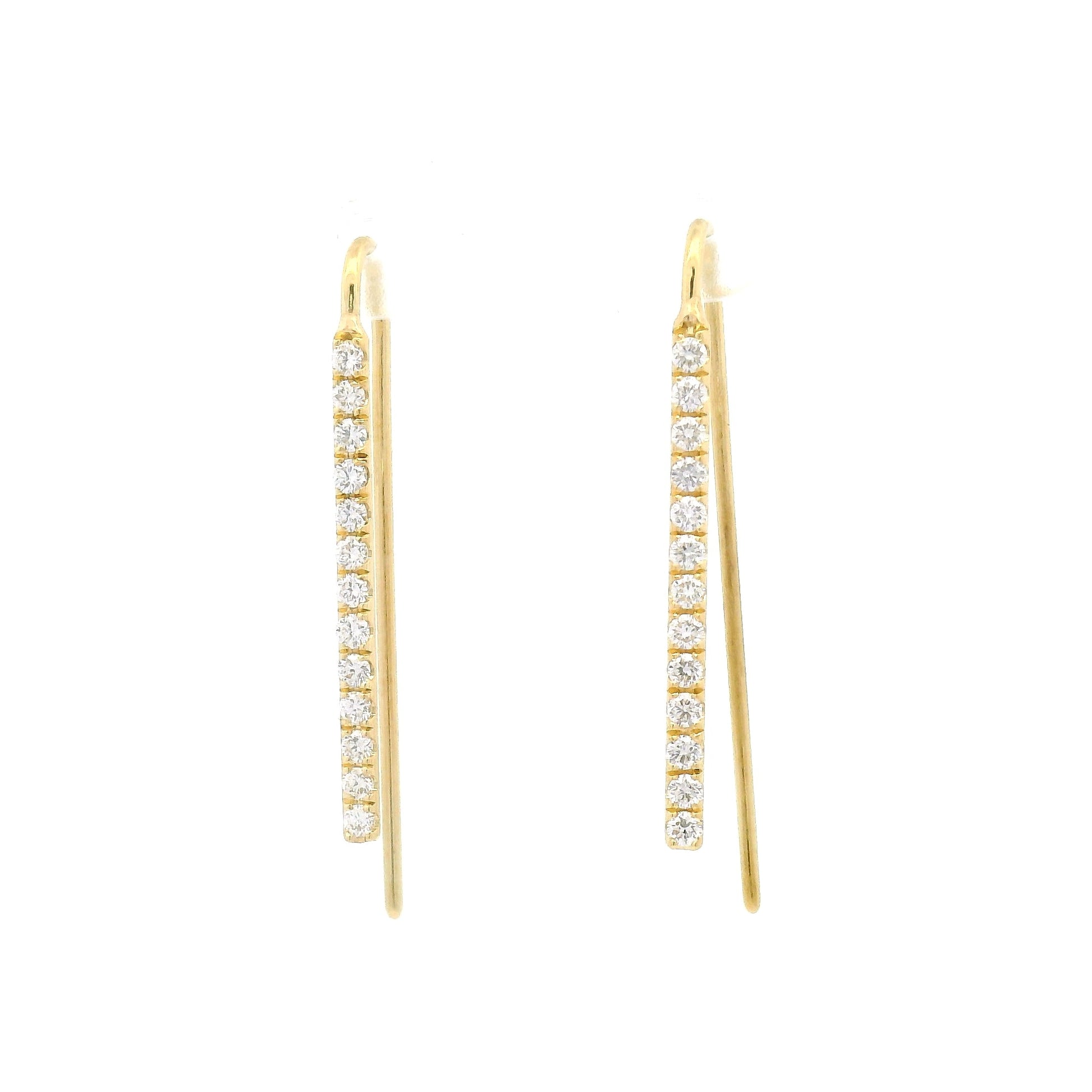 18k Yellow Drop Earrings with 0.46cts Natural Diamonds