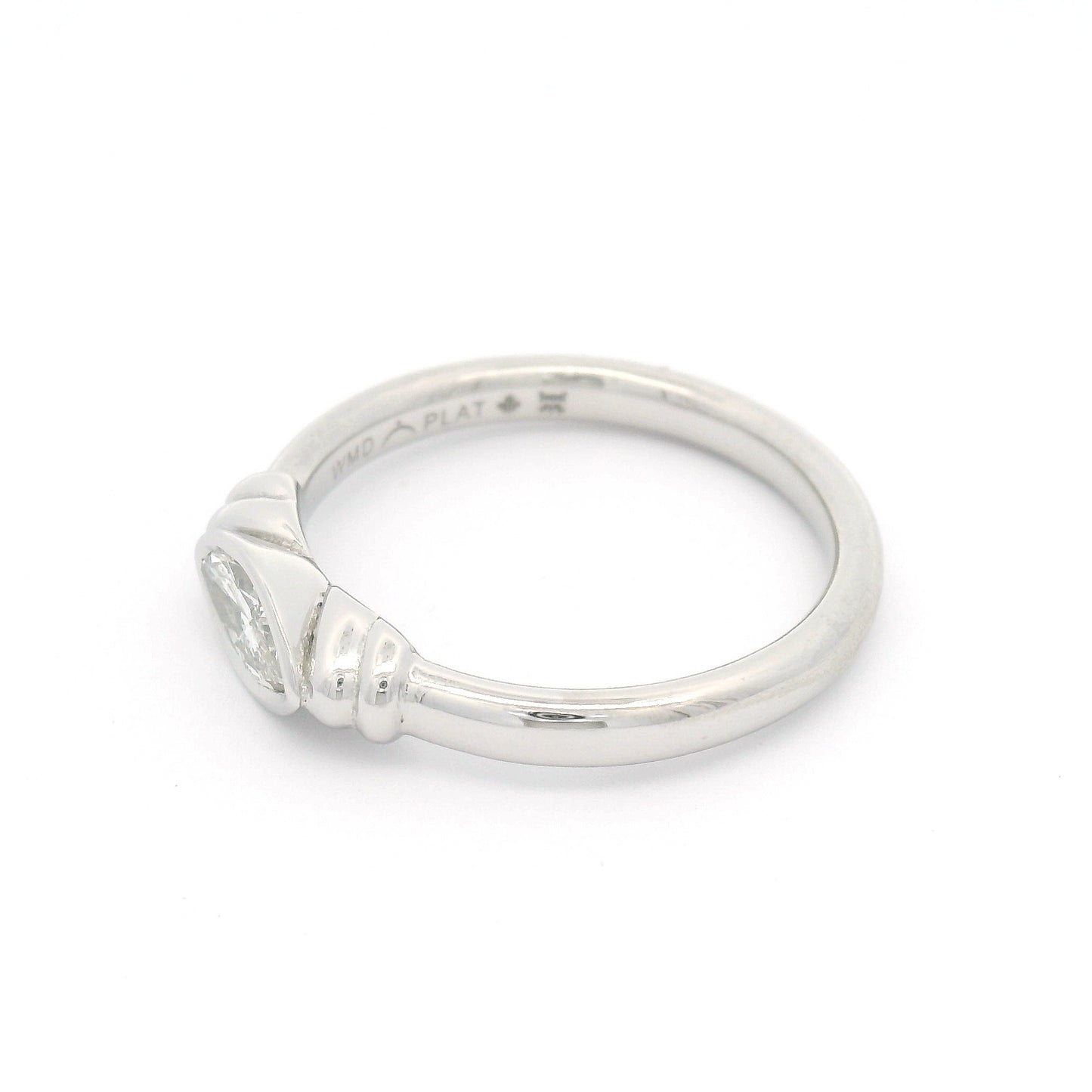 Platinum Bezel-Set Solitaire with 0.40ct Natural Marquise Diamond