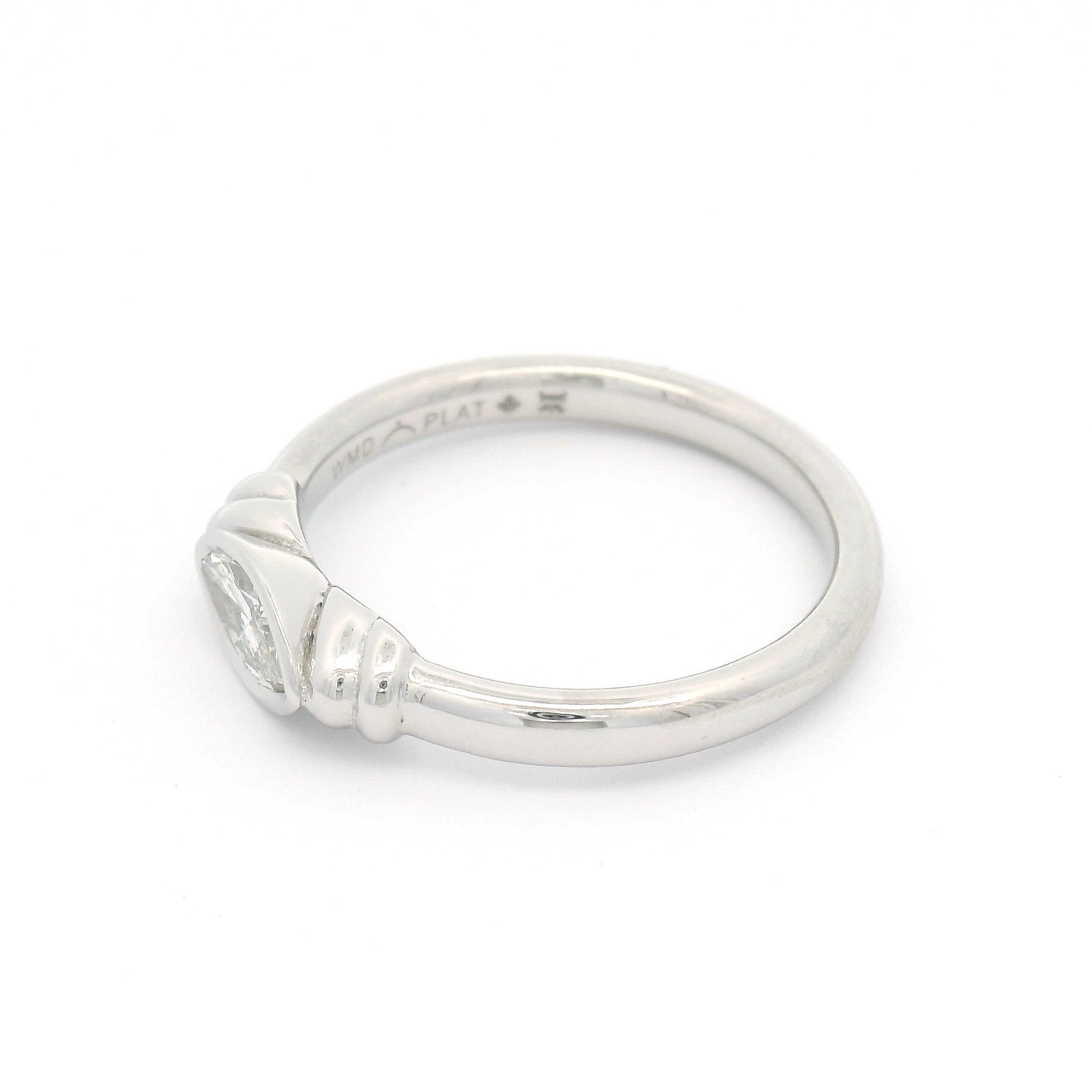 Platinum Bezel-Set Solitaire with 0.40ct Natural Marquise Diamond