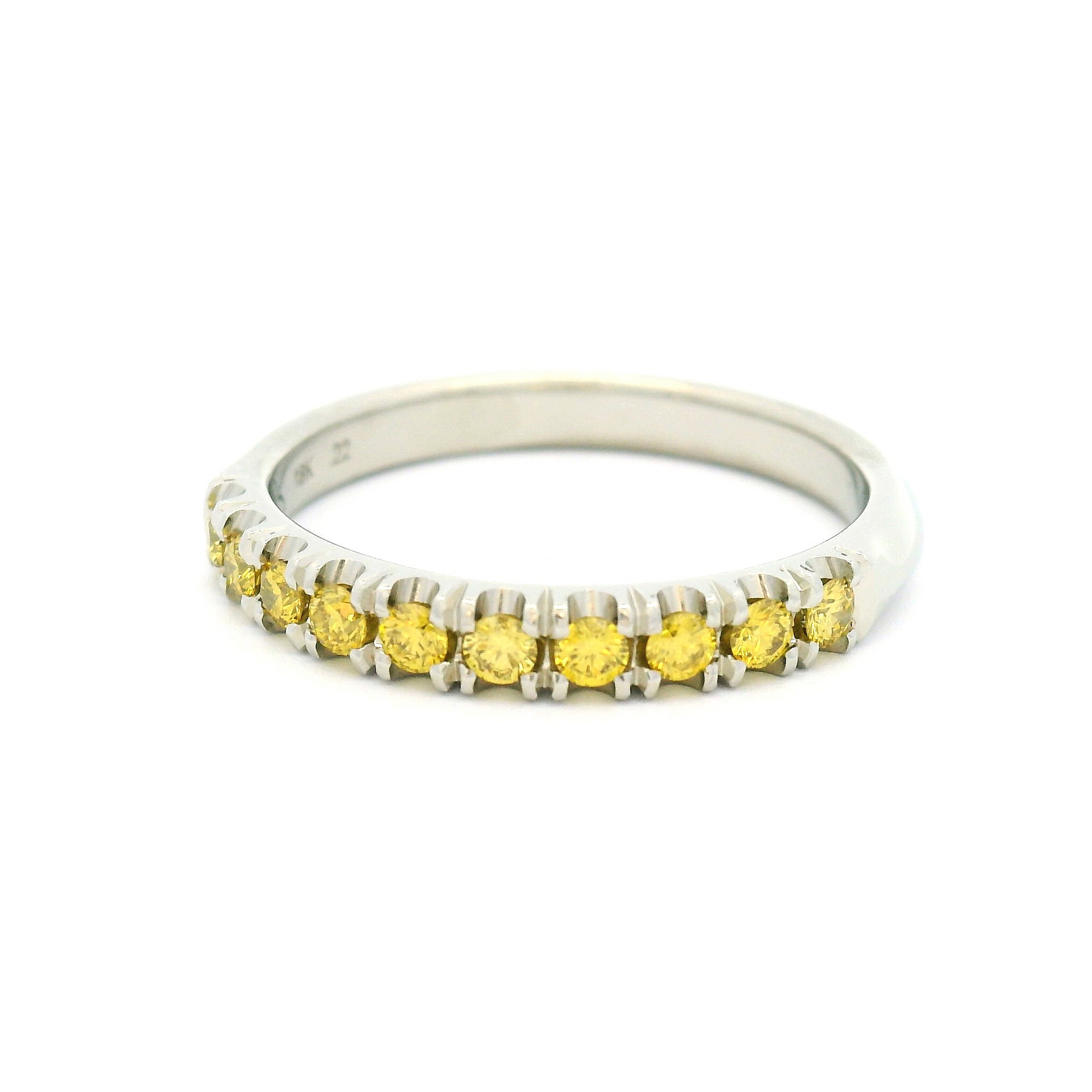 18k White Half Eternity Band with 0.22cts Enhanced Yellow Diamonds