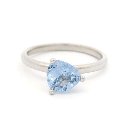 Platinum Solitaire with 1.02ct Natural Trilliant-Cut Violet Blue Spinel