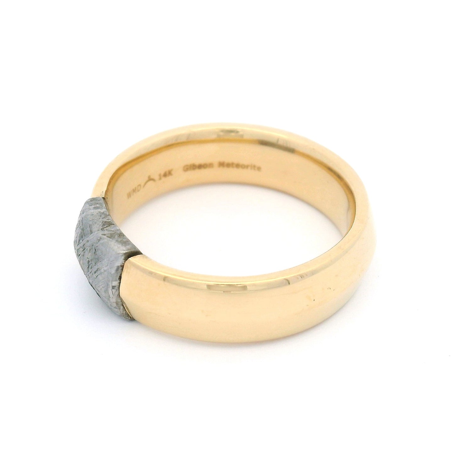 14k Yellow Band with Gibeon Meteorite Section