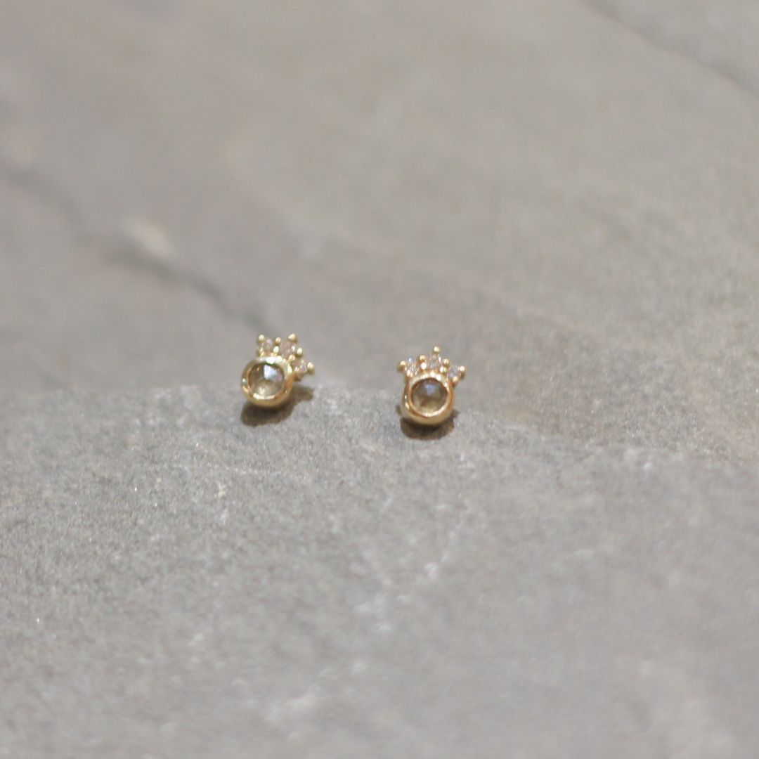 Champagne Diamond & Cluster Studs