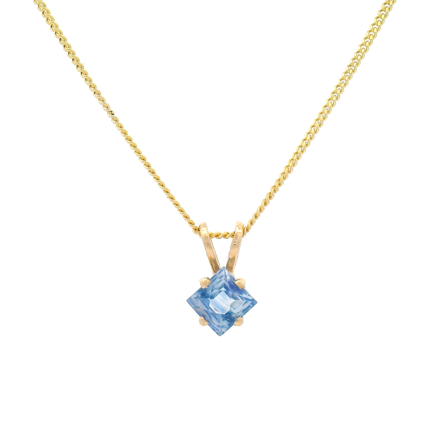 Square-Cut Pastel Sapphire Necklace
