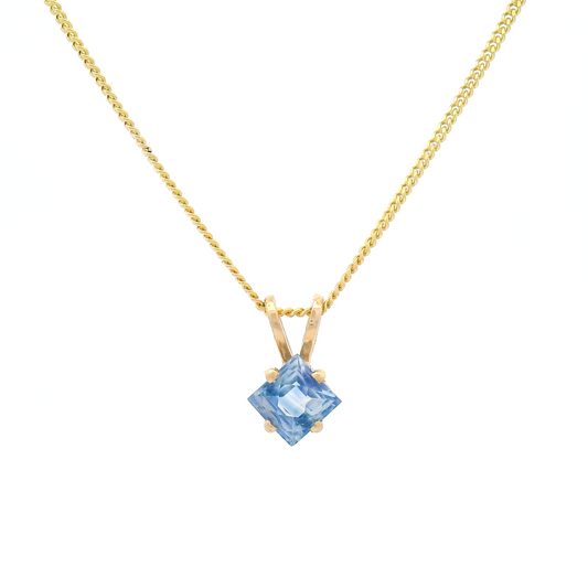 Square-Cut Pastel Sapphire Necklace